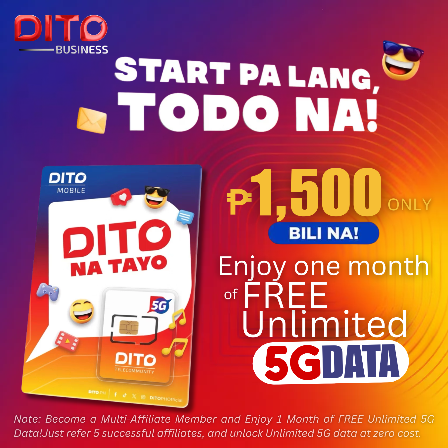 Dito Sim card Unlimited 5G